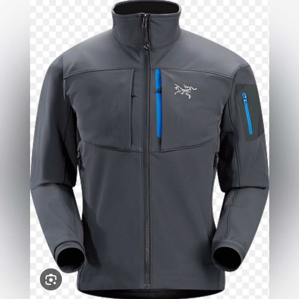 Arc'teryx Dark Gray Gamma Mx Jacket With Blue Zips L